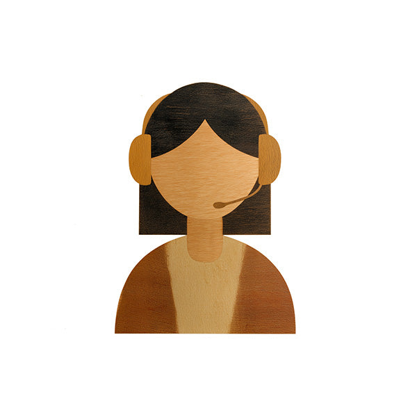 stylized graphic of customer service associate