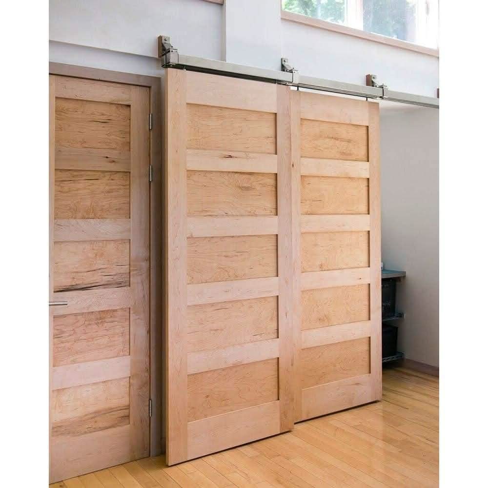 Five Panel Horizontal Sliding Interior Barn Doors - Sliding Barn Door Hardware by RealCraft