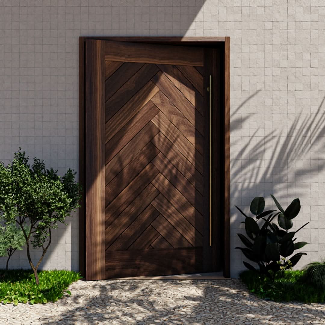 Montauk Herringbone Pivot Door