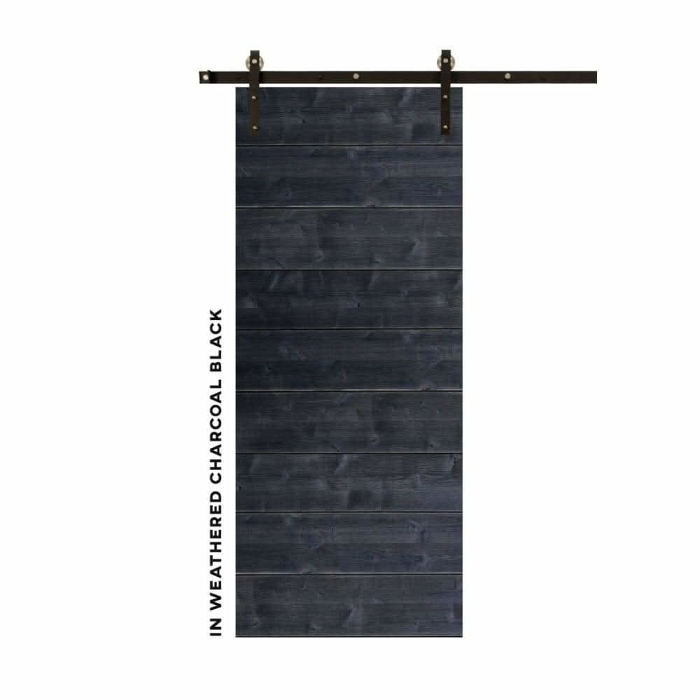 Weathered Horizontal Rustic Barn Doors - Sliding Barn Door Hardware by RealCraft