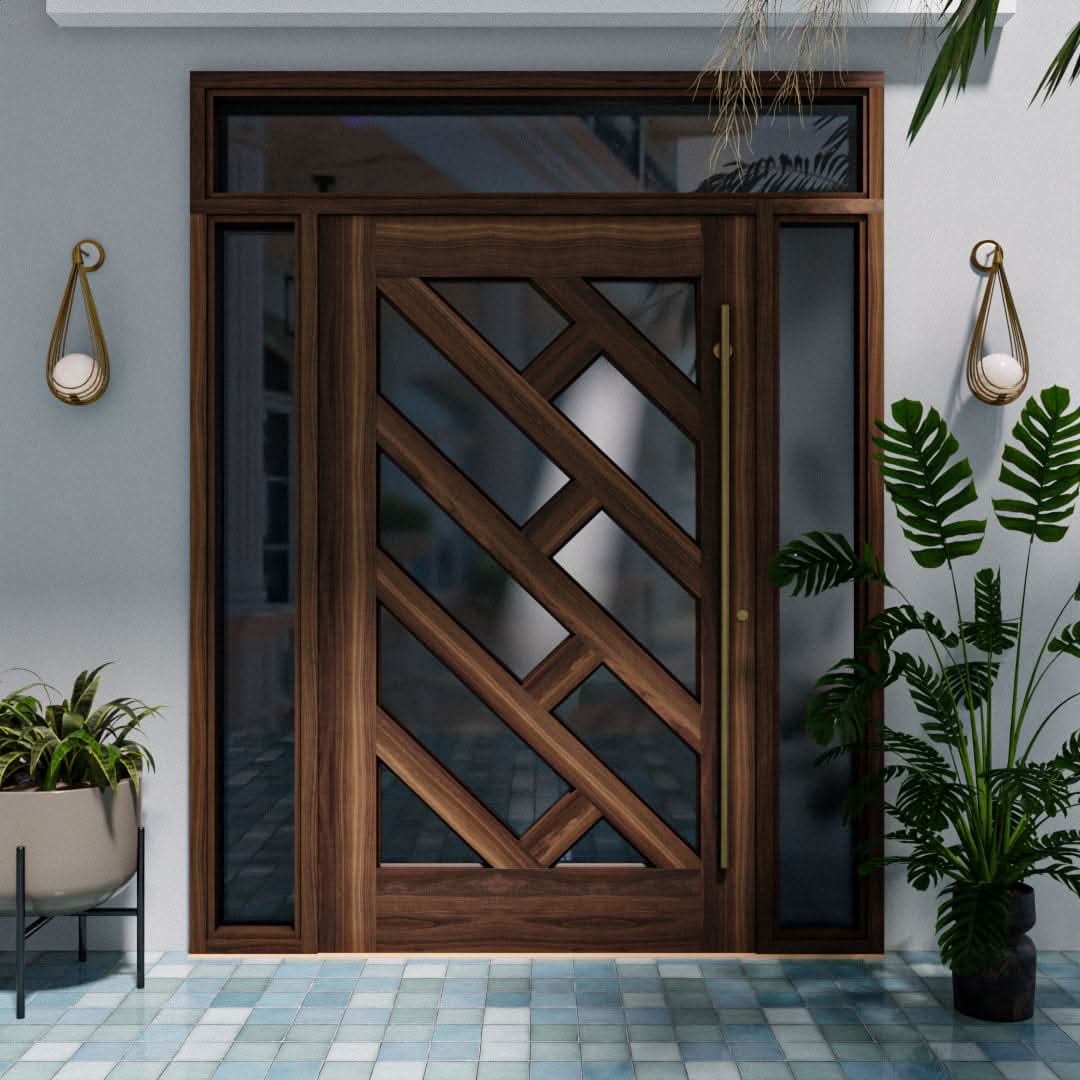 Zuma Diagonal Glass Pivot Door