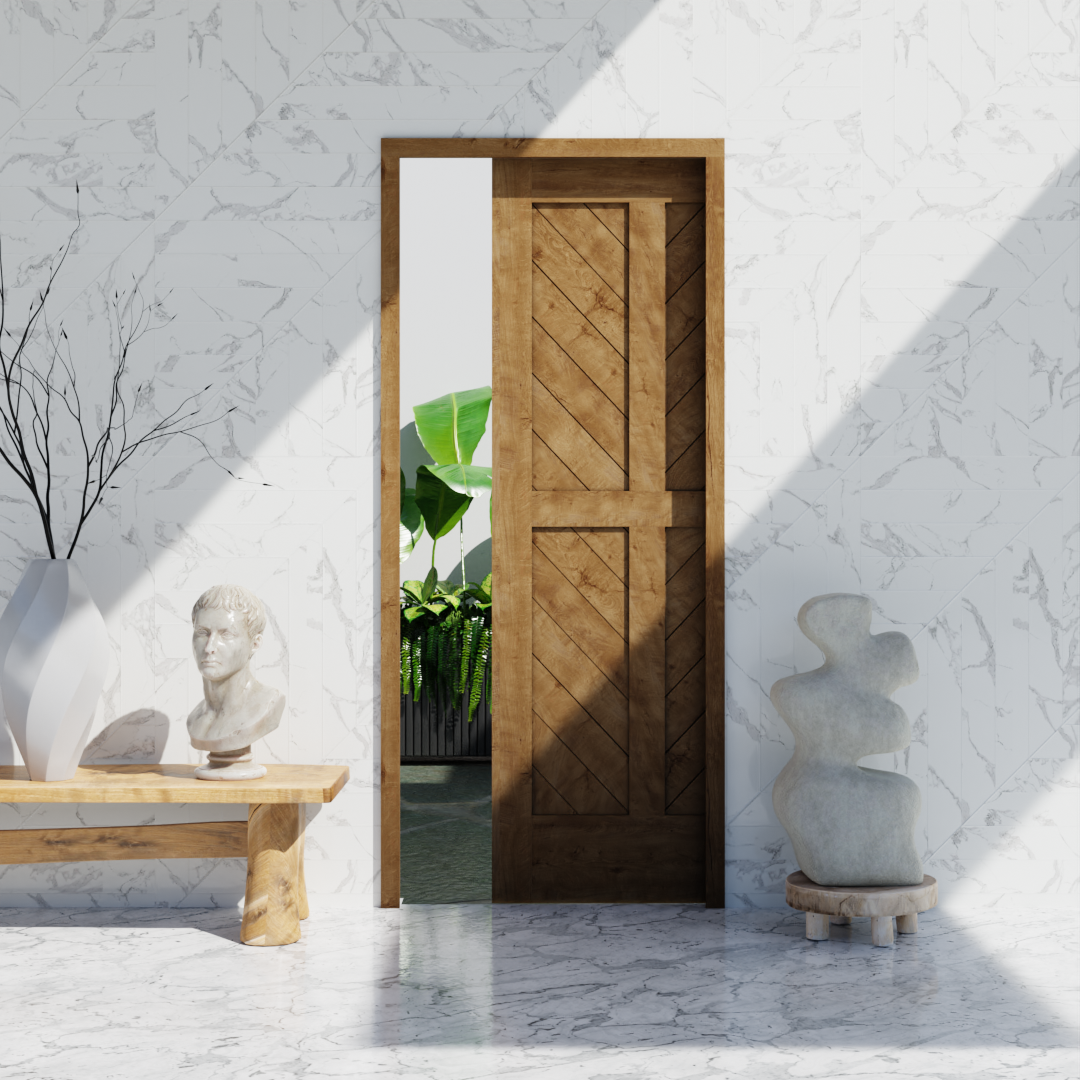 Chevron Four Panel Swing Interior Door